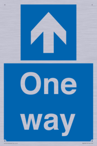One way with up directional arrow